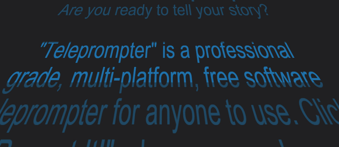 Imaginary Teleprompter in a studio